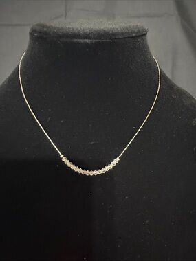 Gold-Tone Crystal Curve Necklace for Women